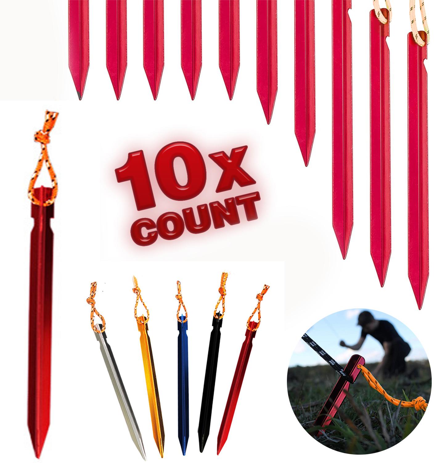 10 PCS Tenda Stakes con Corda Corda Corda Della Tenda Accessori Attrezzature Da Campeggio Corsa Esterna 18 centimetri Picchetti Chiodo