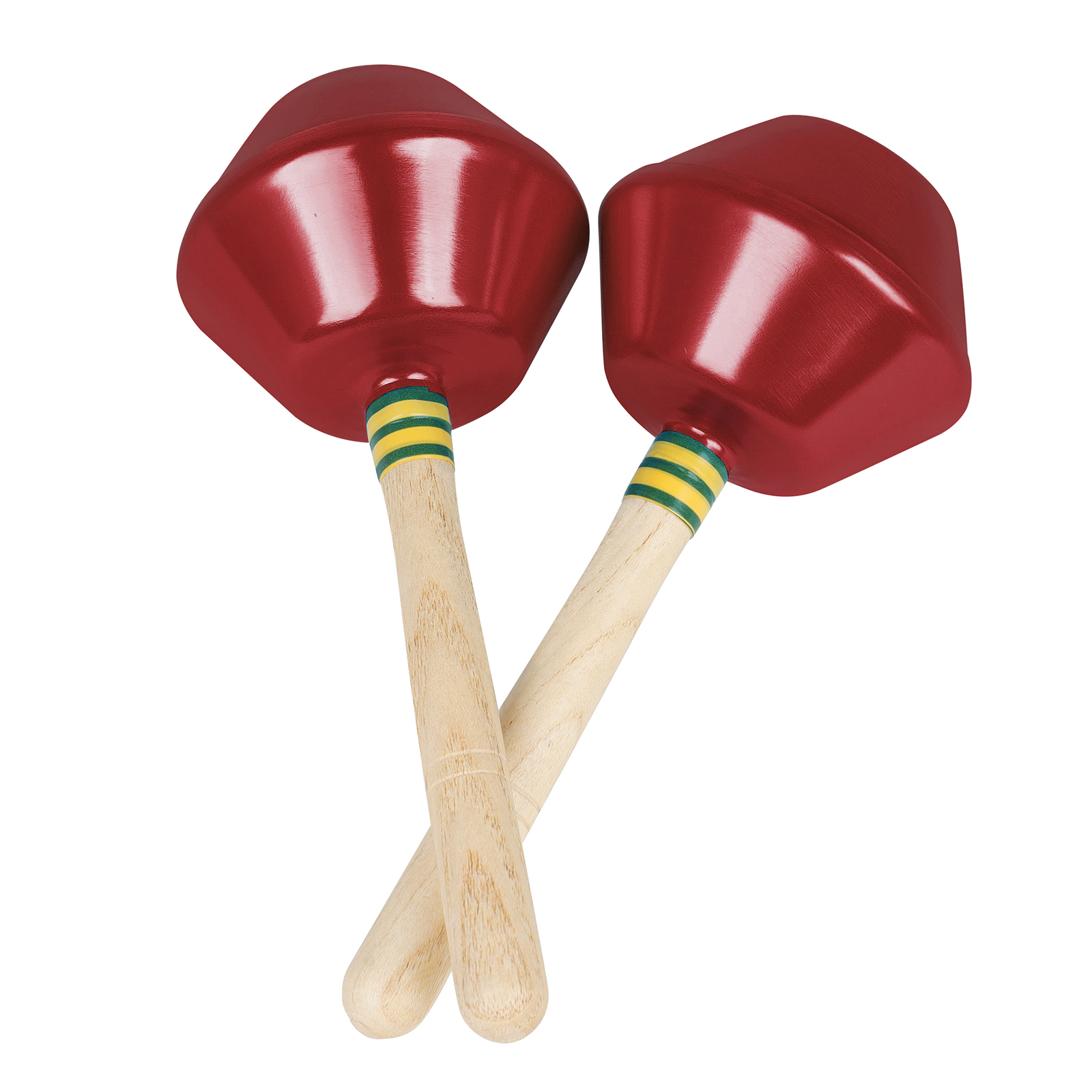 Maracas de percusión, par de agitadores de Maracas, sonajeros, martillo de arena, instrumento Musical Orff con cabeza de martillo de aluminio y mango de madera: Rojo