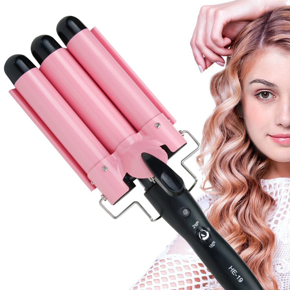 Modelador de cabelo crimper placa milho plana ferro 28mm pro três tubo curling triplo barril elétrica modelador cabelo rolo ferramenta estilo