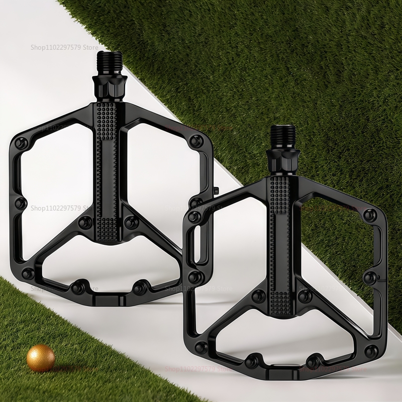 Pedais de bicicleta leves e antiderrapantes com rolamento duplo du, pedal clássico de plataforma de ciclismo para acessórios de mountain bike de estrada