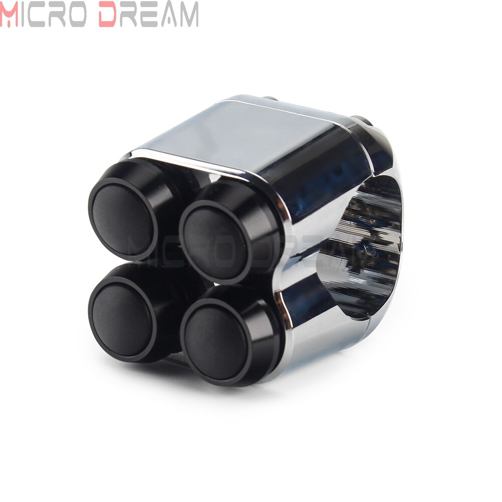 22mm 25mm Custom Motorcycle Handlebar Switches Slim Push Button for Harley Chopper Scrambler Cafe Racer Vintage Triple Switch: 25mm Chrome Black 