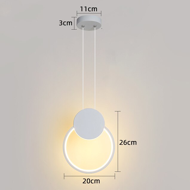 Moderne minimalistische led pandent verlichting geometrische esthetiek woonkamer slaapkamer eetkamer verlichting hanglampen: Een witte / Warm wit