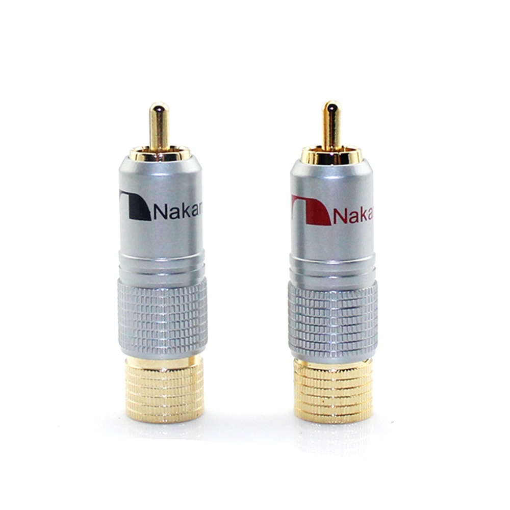 2PCS RCA Audio Connector 24K Gold Speaker Terminal Connector Nakamichi RCA Plug Audio Cable Male Lotus adapter RCA Adapter