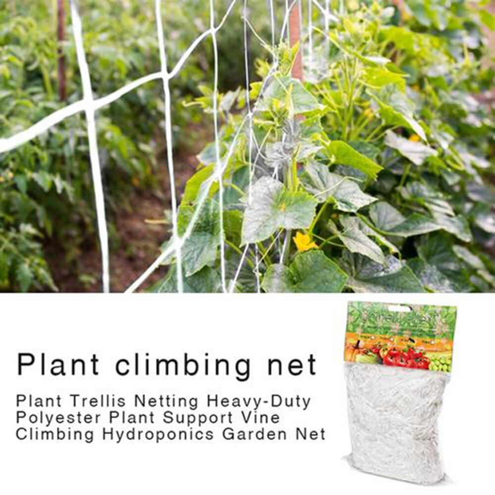 Nyttigt 1 stk plante trellis netting kraftig polyester planteunderstøtning vinstok klatring hydroponics havenet stærk støtte til pol