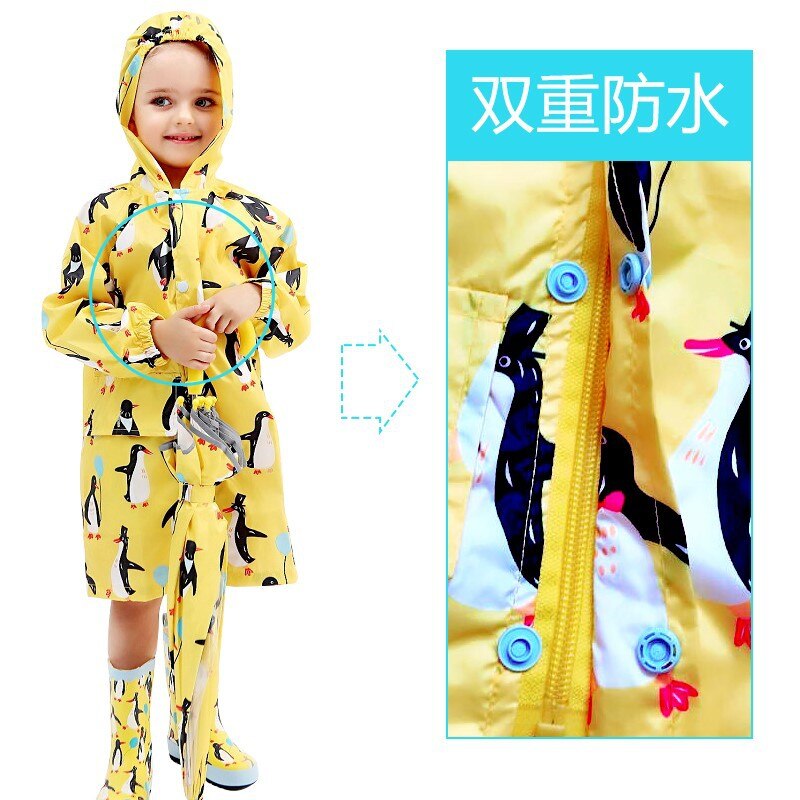 Paraguas para niños, chubasquero para niños con dibujos animados, chubasquero infantil para niños y niñas, impermeable primario para bebés, elástico sl