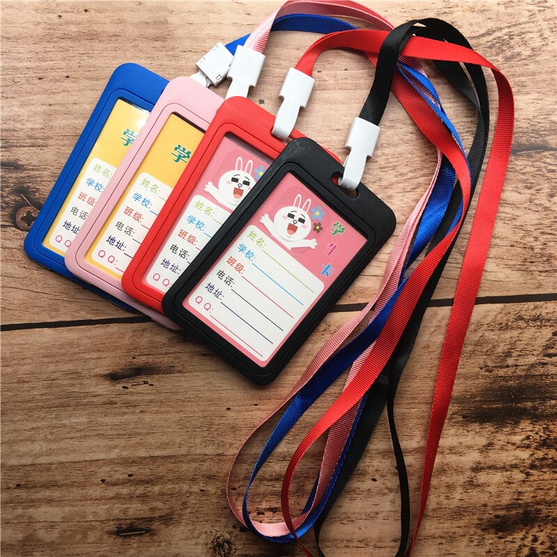 Tragbare Bunte Mitarbeiter Kunststoff ID Karte Halter Name Tag Lanyard Neck Strap mitarbeiter arbeiten karte Büro Schreibwaren