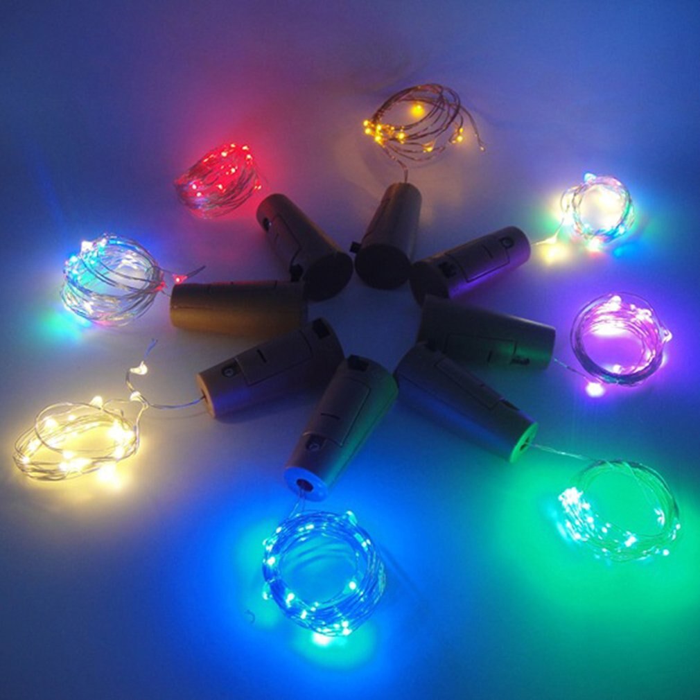 Tapón de botella de vino alimentada por energía Solar, 2 metros, 20 luces LED de cadena en forma de corcho, Lámpara decorativa de jardín para fiestas de Navidad