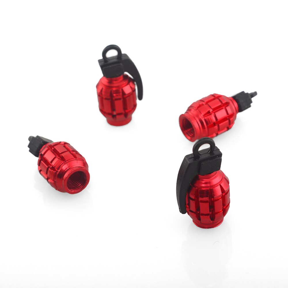 4 Stuks Fiets Ventieldopjes Dust Covers Fiets Voor Mtb Bmx Auto Ventiel Accessoires: Rood
