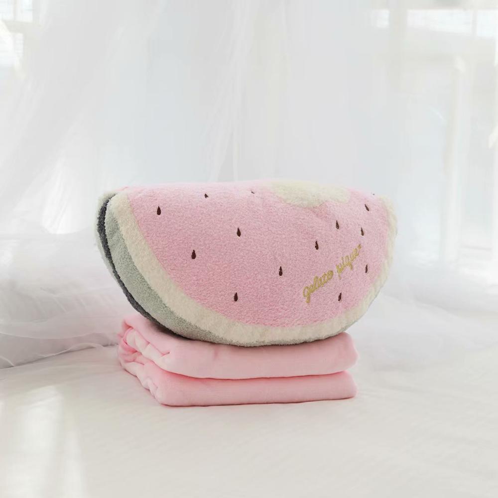 Sød pige hjerte vandmelon pude pude to-i-en pude tæppe air conditioning tæppe pude dyne børn lille tæppe: Hegn