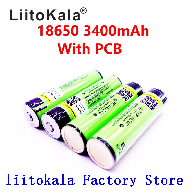 LiitoKala 18650 3400 mAh batterij 3.7 V Li-Ion Rechargebale batterij PCB Beschermd