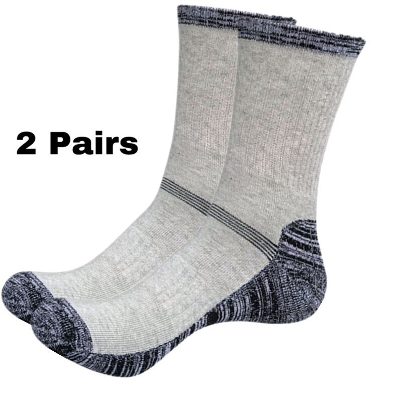 2 Paare Socken Nahtlose Thermische Verdicken draussen Sport Socken Fahrrad Schuhe Wolle Haufen Männer Schlafen Socken Für Männer EU 39-44 Meias: LightGray LightGray