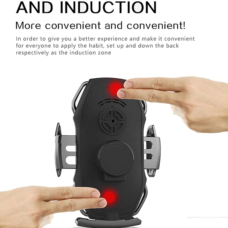 Ic Clip S5 R2 cargador inalámbrico de coche R1 soporte de coche cargador inalámbrico de teléfono móvil Sensor infrarrojo (negro), Universal