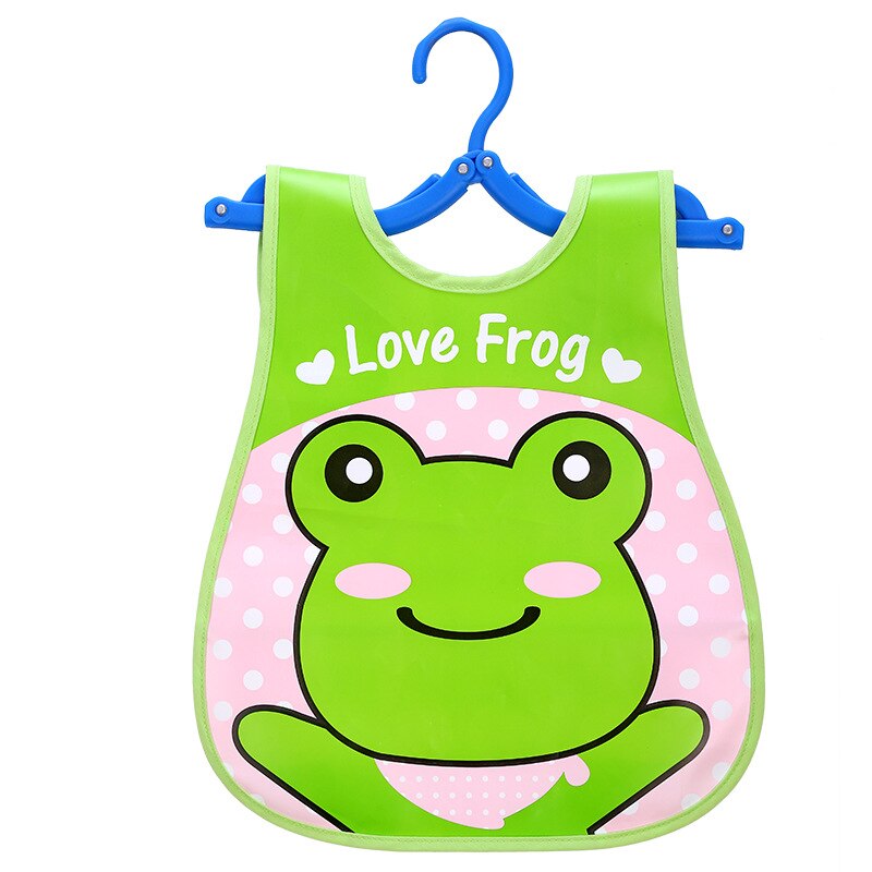 Eva baby slabbetjes waterdicht voeden babador baby eten boerendoeken kinderen borstplaat baby schort baby doek accessoires: Groene kikker