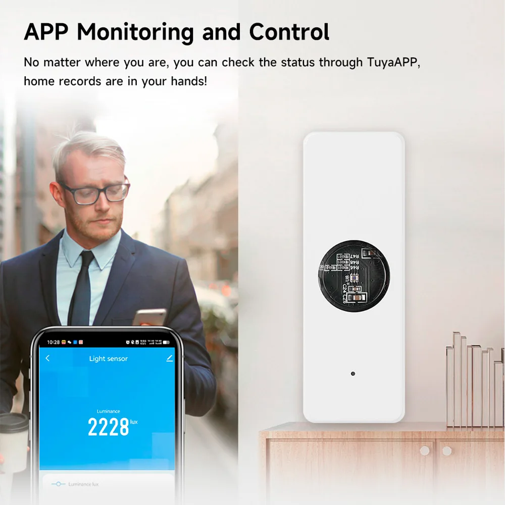 Tuya ZigBee Lichtsensor Luminantiesensor Verlichting Helderheidsdetector Domotica met Smart Life Device Linkage Tuya