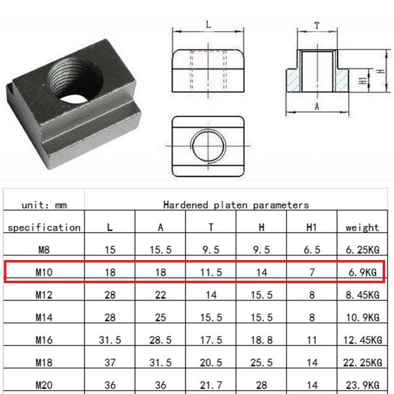Hardening milling machine clamping set M10 58pcs mill clamp kit vice,clamping tool(A3 material heat )