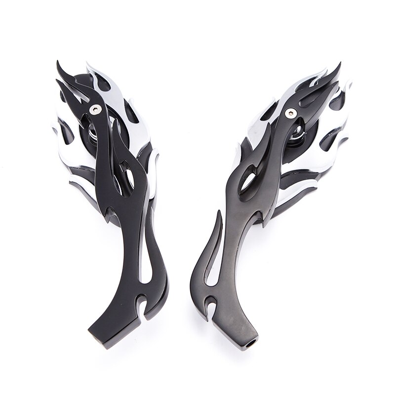 Motorcycle Chrome Flame Mirrors Chopper Bobber Rearview Side Mirror For Harley For Kawasaki VULCAN VN 750 800 900 1500 1600