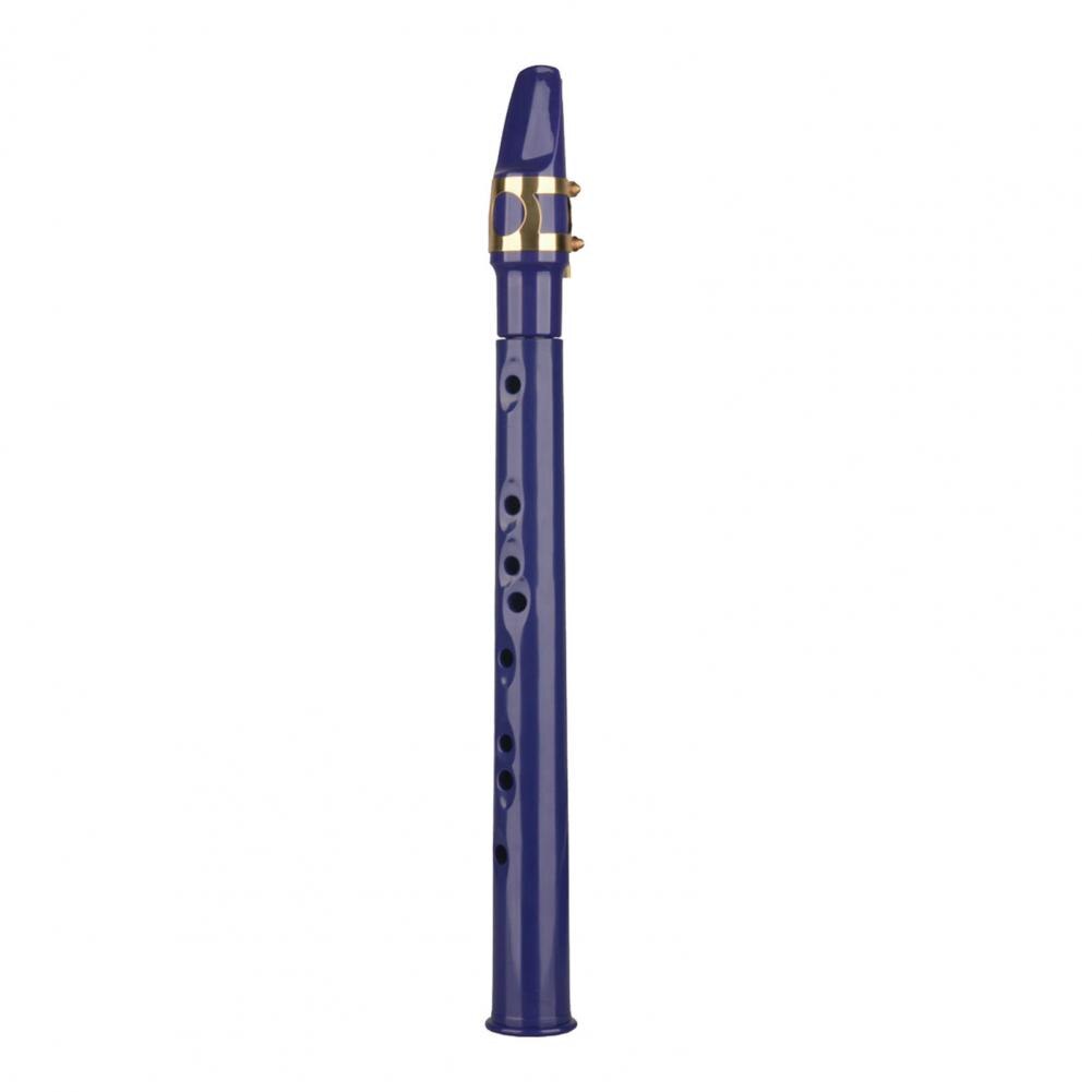 Saxofón de bolsillo portátil de plástico para entrenamiento, instrumento de saxo con lengüetas, bolsa de transporte, pastas de diente para principiantes: Morado