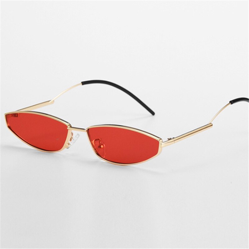 Retro Cat Eye Zonnebril Vrouwen Brand Metalen Frame Kleine Zonnebril Voor Mannen Classic 90 S Brillen Outdoor Bril UV400: Rood