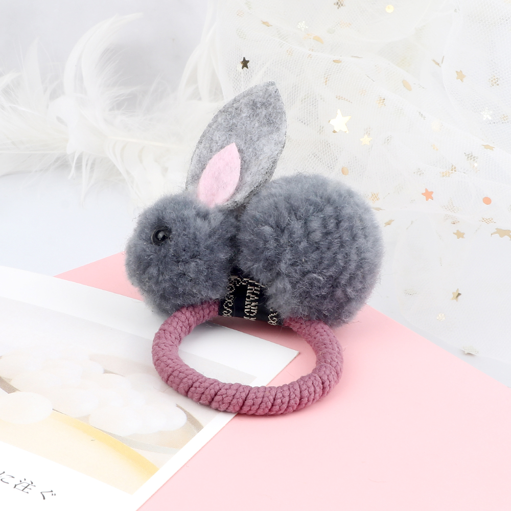 Bandes de cheveux en peluche lapin doux, accessoires, attache élastique, attache pour cheveux, Clip pour cheveux, pour femmes et filles: Rouge