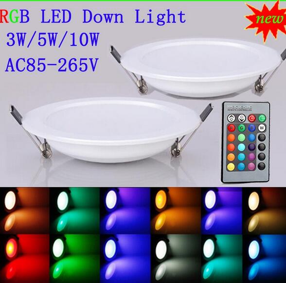 Aangekomen 3 W/5 W/10 W RGB Led-paneel Verlichting Downlight AC110/220 V Indoor verlichting