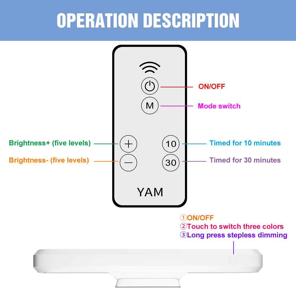 Lampa stołowa doprowadziło Wisząca magnetyczna lampka na biurko Lampka nocna robić sypialni Możliwość ładowania Możliwość przyciemniania 3-kolorowe biuro Studium Czytanie Ochrona oczu
