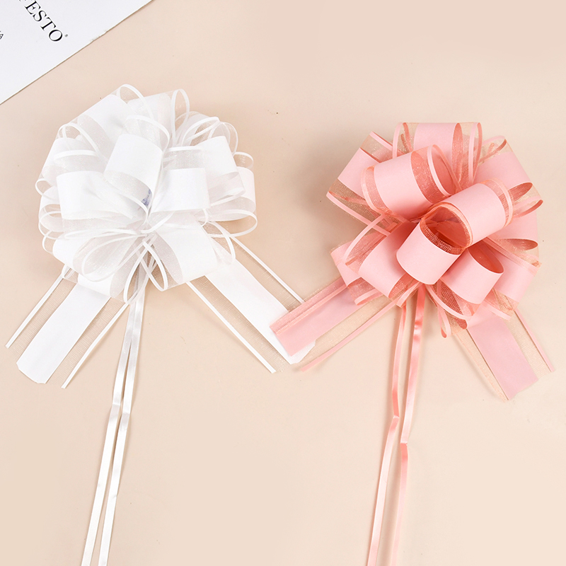 2/4/10Stck Hochzeit Auto Bogen Bänder Weihnachten Geschenkpapier Verpackung Dekoration DIY Handwerk Blumen Geburtstag Party liefert Valentinstag