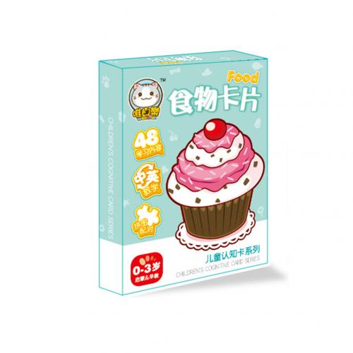 48 stk / sæt tegneserie animalsk frugt parring engelsk kinesiske kort baby læring legetøj