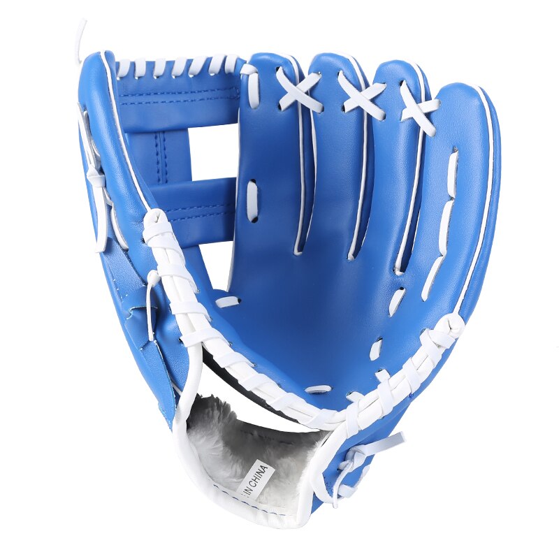 Rechterhand Batting Baseball Handschoen Mannen Lederen Softbal Honkbal Handschoen Apparatuur Lederen Guantes De Beisbol Sportkleding BJ50ST: Blauw / 12.5 inches