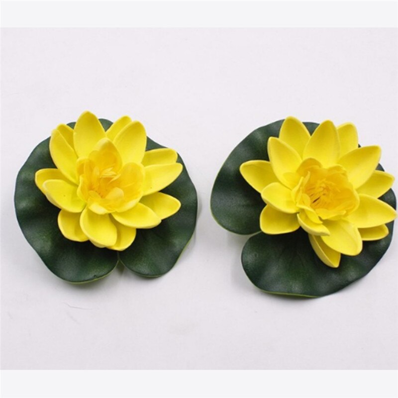 Lirio de agua de loto Artificial para decoración, tanque flotante de flores para estanque, planta, adorno de hojas para el hogar, jardín, boda, piscina, 10cm, 1 ud.