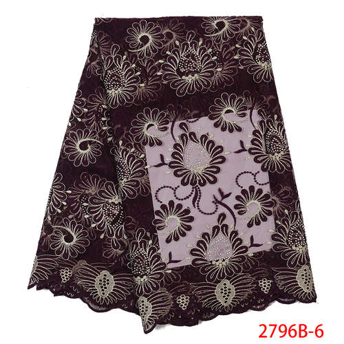 African Lace Fabric,French Net Fabric Lace ,Nigerian Embroidered Tulle Laces with Stones KS2796B-8
