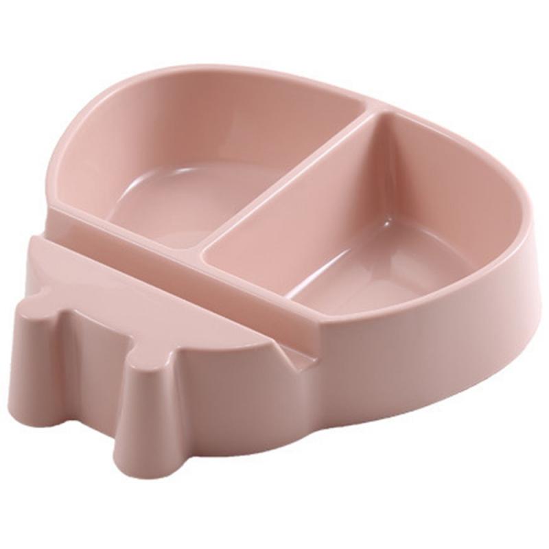 Shape Lazy Snack Bowl Plastic Double Layers Snack Storage Box Bowl Fruit Plate Bowl With Phone Holder For TV: Pink