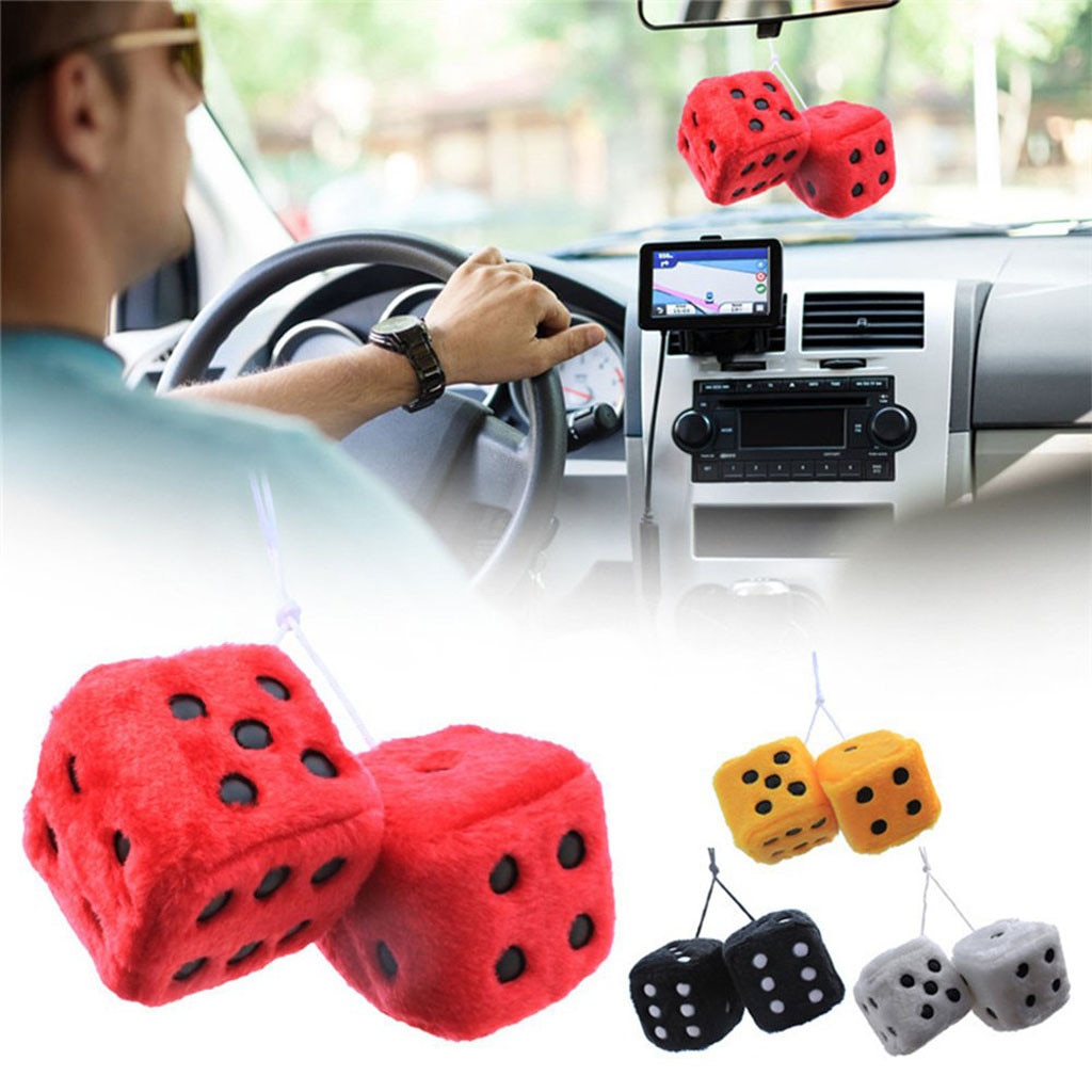 Coche colgante, dado de peluche dados automóviles colgantes para espejo retrovisor colgando suspensión adornos decoración # PY10