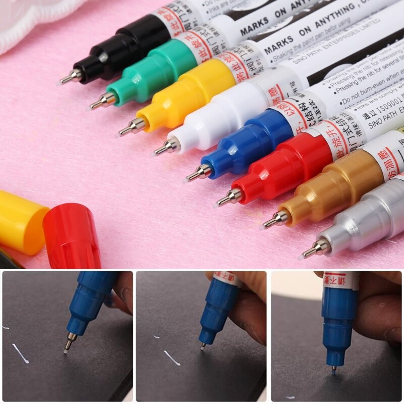 Universal 0.7mm Extra Fine Point Permanent Paint Metallic Marker Pen DIY Art
