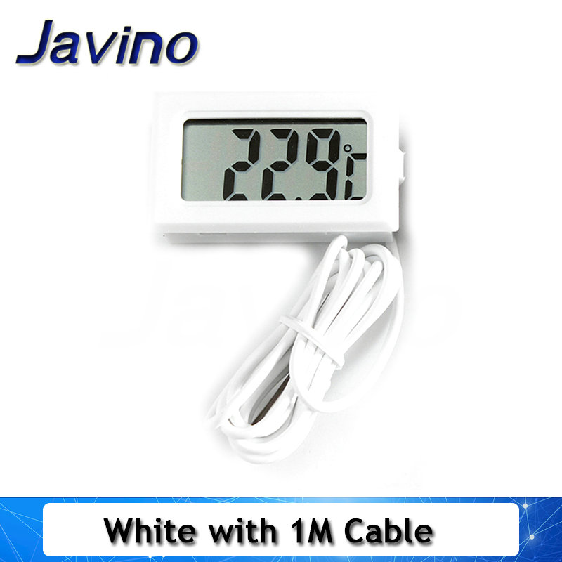 Mini LCD digital thermometer used for freezer temperature - 50-110℃ refrigerator thermometer indoor and outdoor waterproof probe: Red