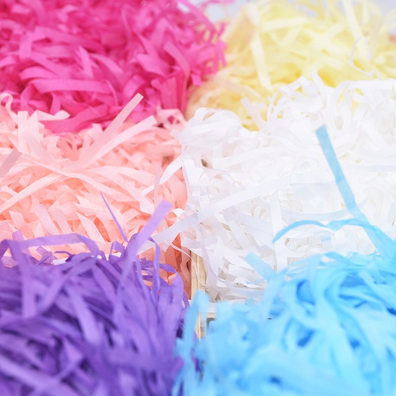 50 gr/beutel Geschreddert Papier Bast Streifen Papier Konfetti Kasten Füllung Material für Weihnachten Hochzeit Party Dekoration Lieferungen