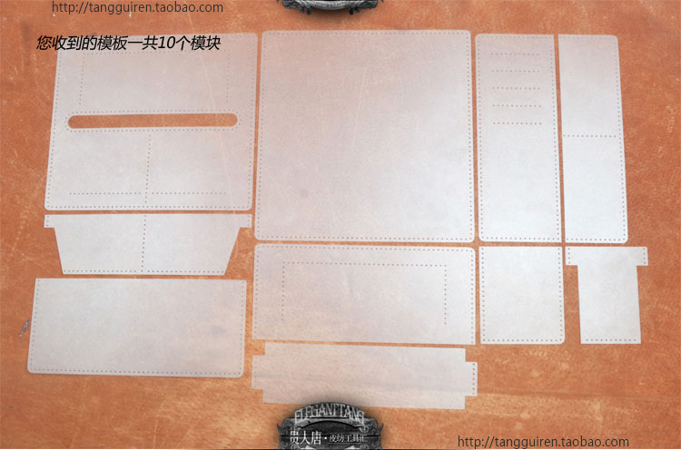 leather crafte long multi pocket leather wallet sewing pattern leather craft accessroies pvc template