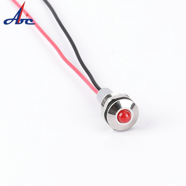 Mini lampe de bateau étanche à 12v 10mm avec boule métallique et 150mm câbles, lampe de signalisation d'avertissement, voyant d'équipement électrique