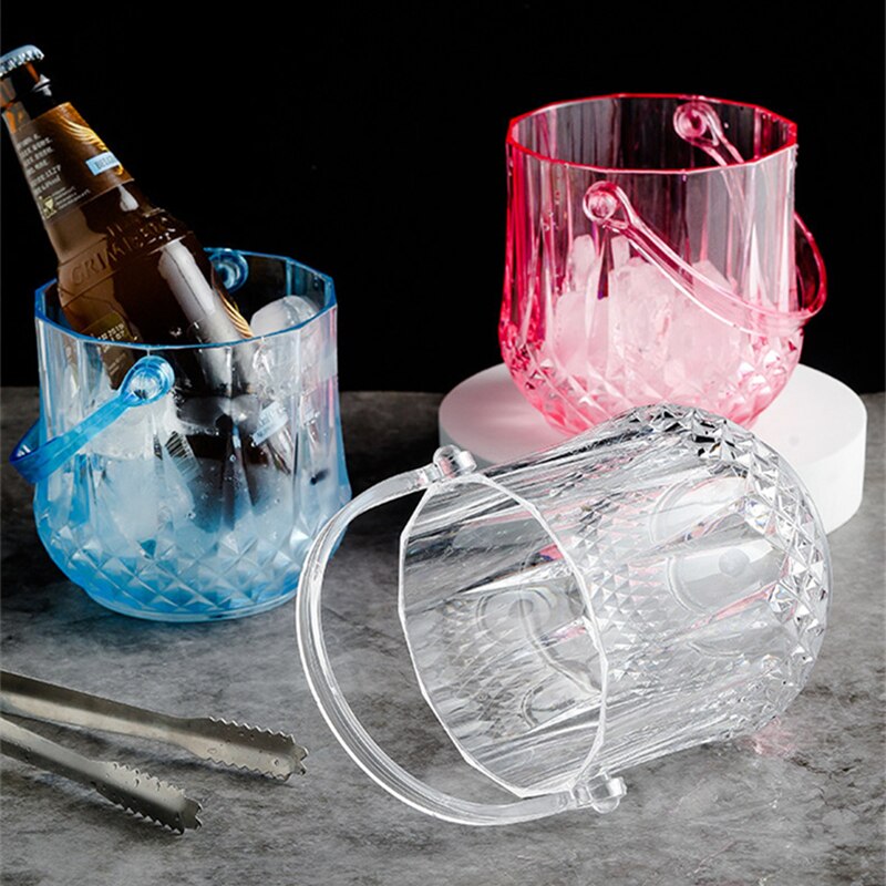 Acrylic Ice Bucket Bar KTV Plastic Ice Bucket Transparent Diamond Ice Bucket Champagne Bucket Beer Bucket