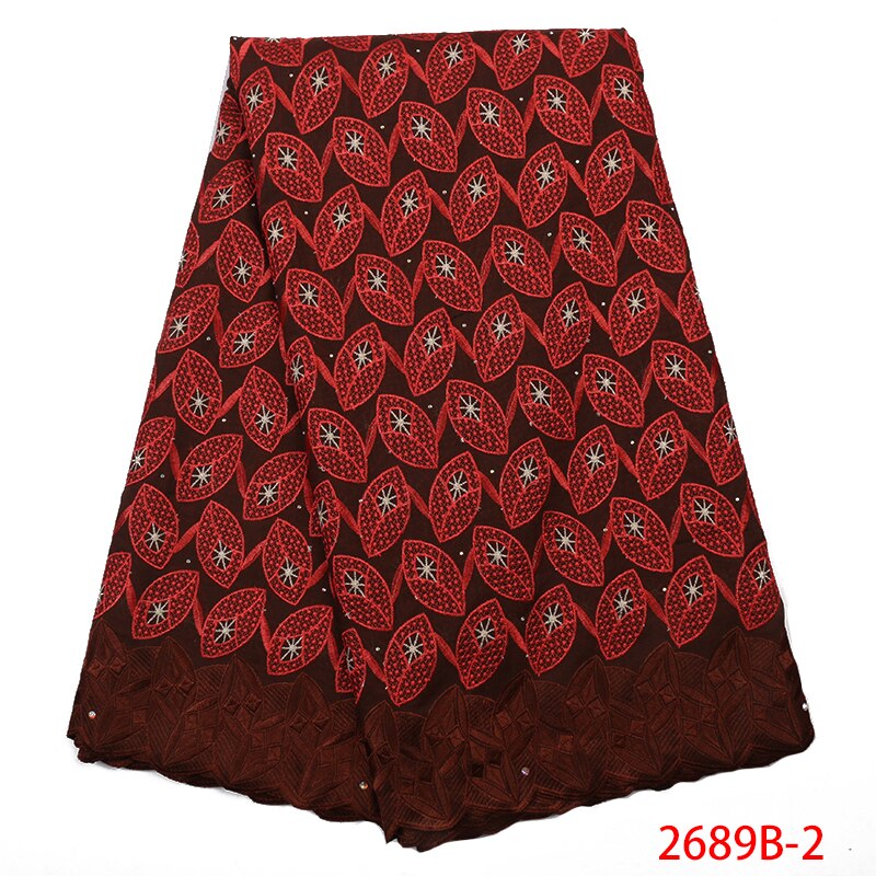 Dentelle suisse lace tissu africain brodé | Tissu de , avec lacets en coton et pierres, dernière collection nigériane