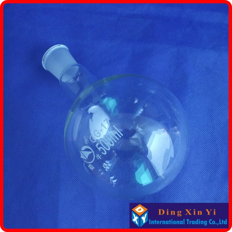 DXY Ronde Bodem Glazen Kolf Enkele Nek Chemie Kolf 24/29 1-hals 500 ML