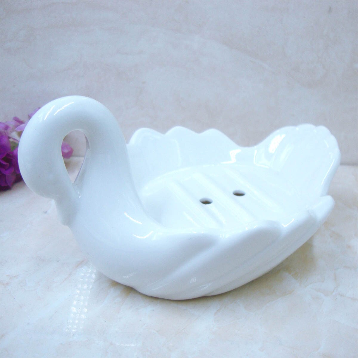 White Swan Soap Box European Ceramic Soap Box Soap Dish Handmade Soap Dish Soap Holder Suitable for Home: 7