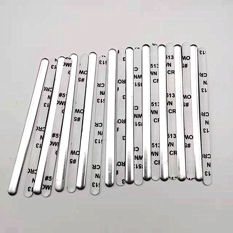 50 Stuks Dubbelzijdig Film Masker Aluminium Strips Diy Neus Lijn Neusbrug Metalen Platte Lijm Smeltlijm aluminium Strips