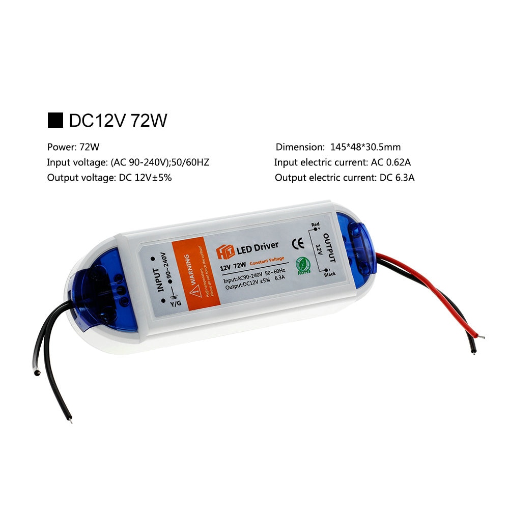 DC 12V Power Supply Led Driver 18W 28W 36W 48W 72W 100W Lighting Transformers Driver Led for LED Strip Power Supply