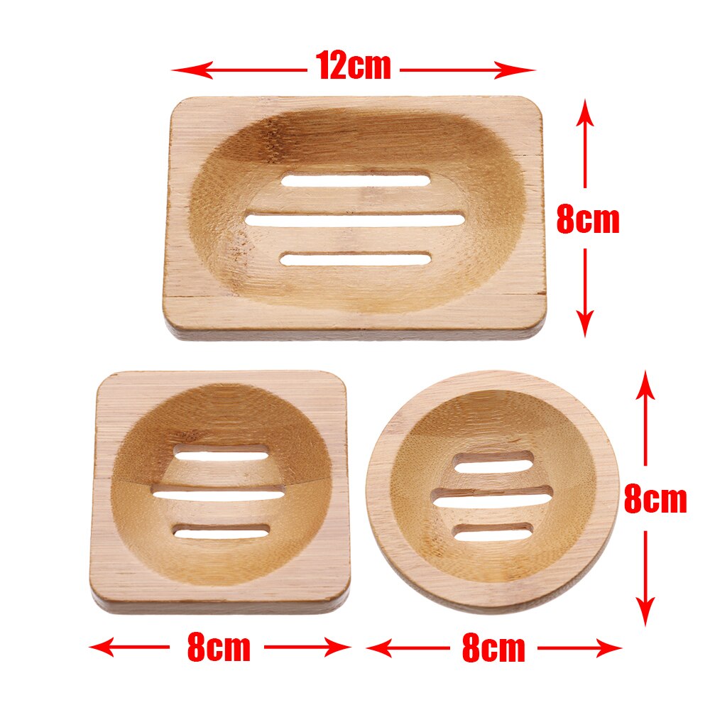 Bath Shower Soap Holder Wooden Soap Tray Drainer Dishes Drain Bamboo Box Sanitary Ware Suite Bathroom Supplies Bathroom Hardware