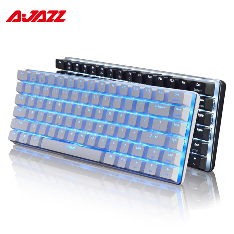 Ajazz AK33 Mechanische Gaming Toetsenbord 82 Toetsen Toetsenbord Bedraad Zwart/Blauwe Schakelaar Engels Layout Anti-Ghosting Toetsenbord Voor pc