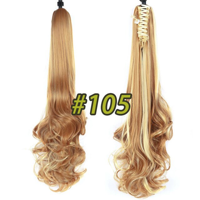 BUQI 24" 180g Synthetic Claw on Ponytail Hair Claws Curly Style HairpieceHair Extension Women Adult Hair Accessories: 105