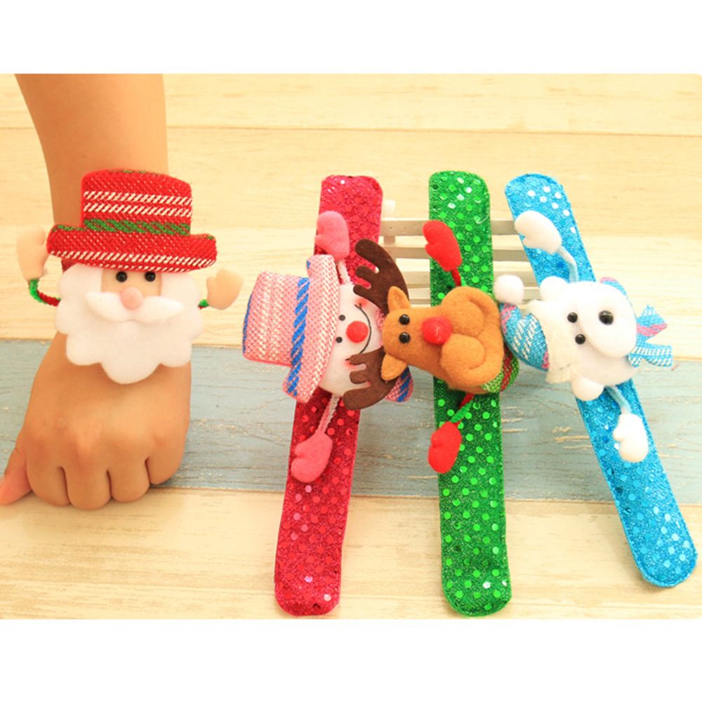 Band Glowing LED Slap Wristband Light Up Bracelet For Christmas Xmas Party Event Festival Decor School Children Kids Supply