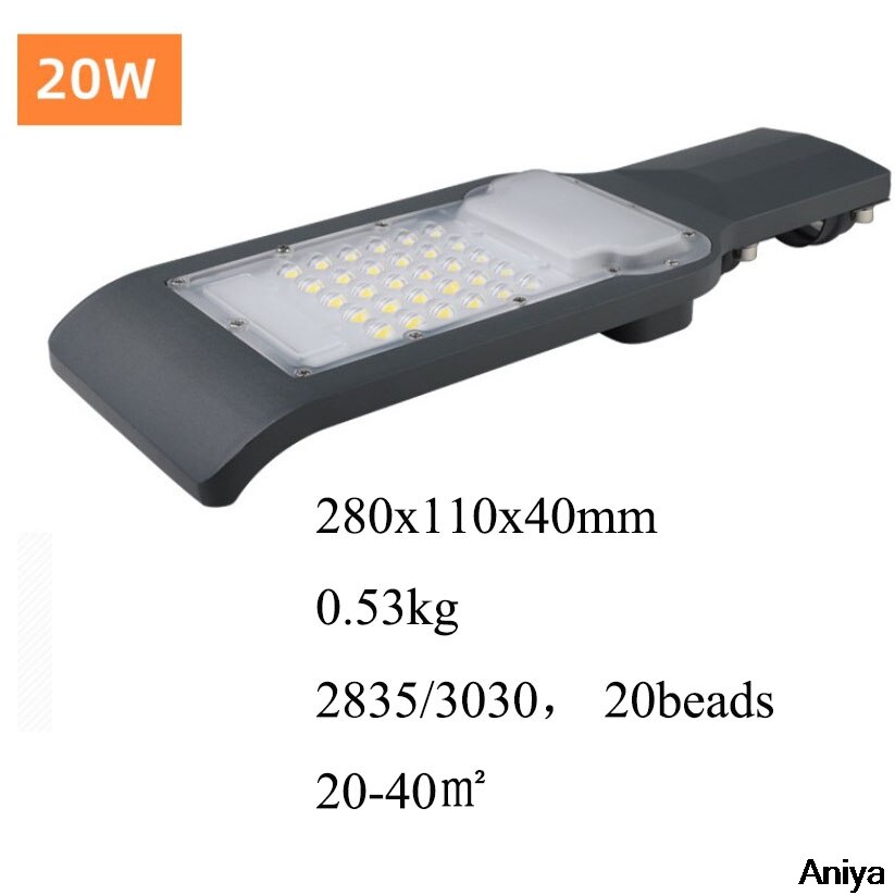 Led Licht Straat Lamp Hoofd Waterdichte IP65 30W-150W Aluminium Outdoor Road Lamp Led Straat Schijnwerper tuin Yard Lamp 200Lux: 20W / warm white