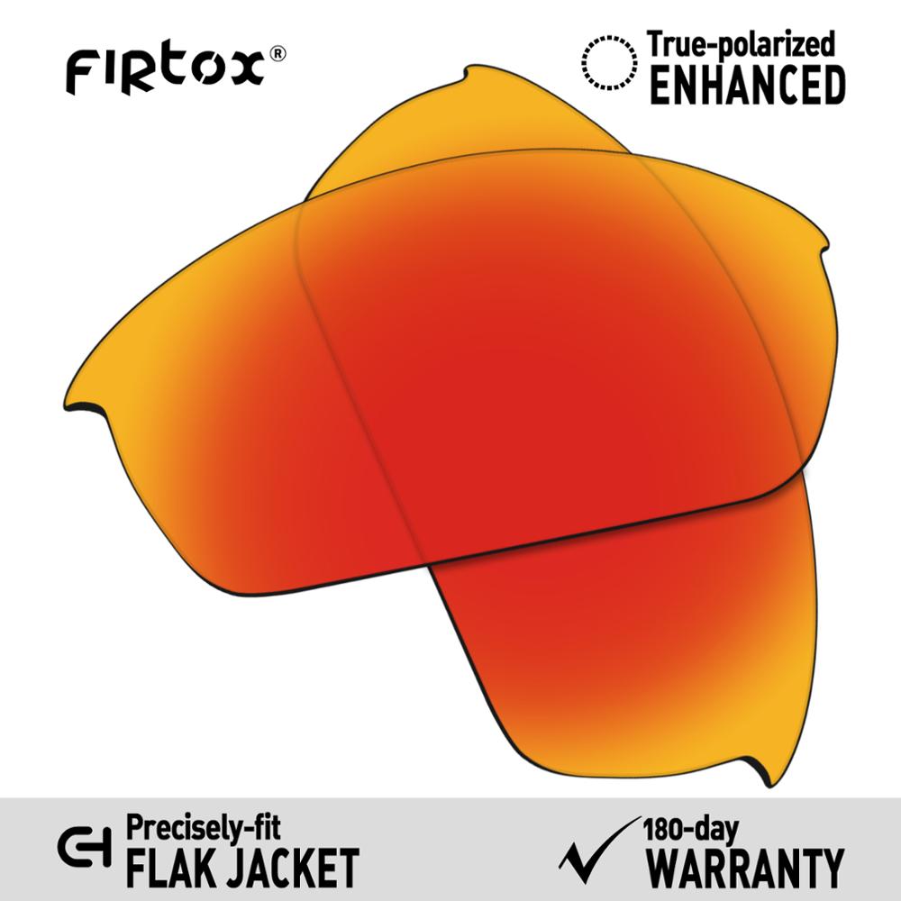 Firtox true  uv400 polariserte linser erstatning til oakley flak jakke solbriller (kun kompatibel linse) - flere farger: Rødpolarisert