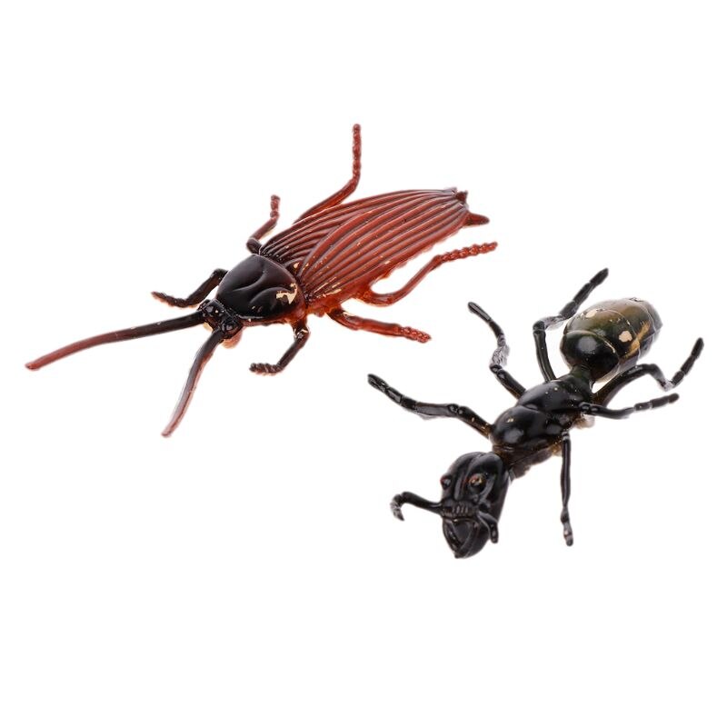 12Pcs Insect Models Plastic Cockroach Joke Gags Plastic Bugs Halloween Gadget Education Toy U50F